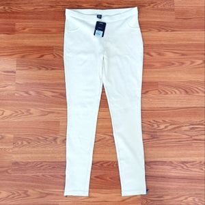 NWT MeMoi Winter White Cream Ankle Zipper Leggings M/L